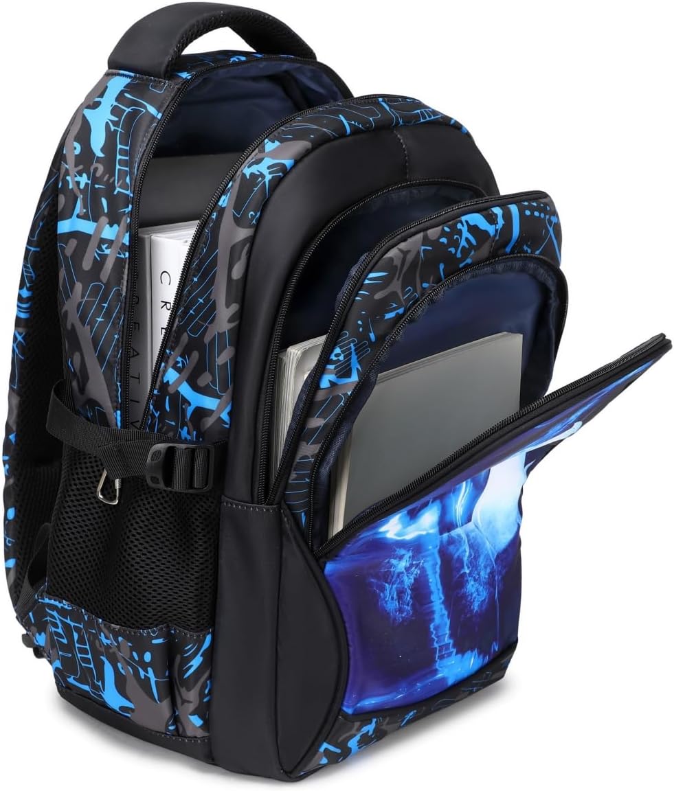 Boys Backpack for Elementary Kids Bookbag Middle School Bags Heavy Duty Soccer Laptop Durable