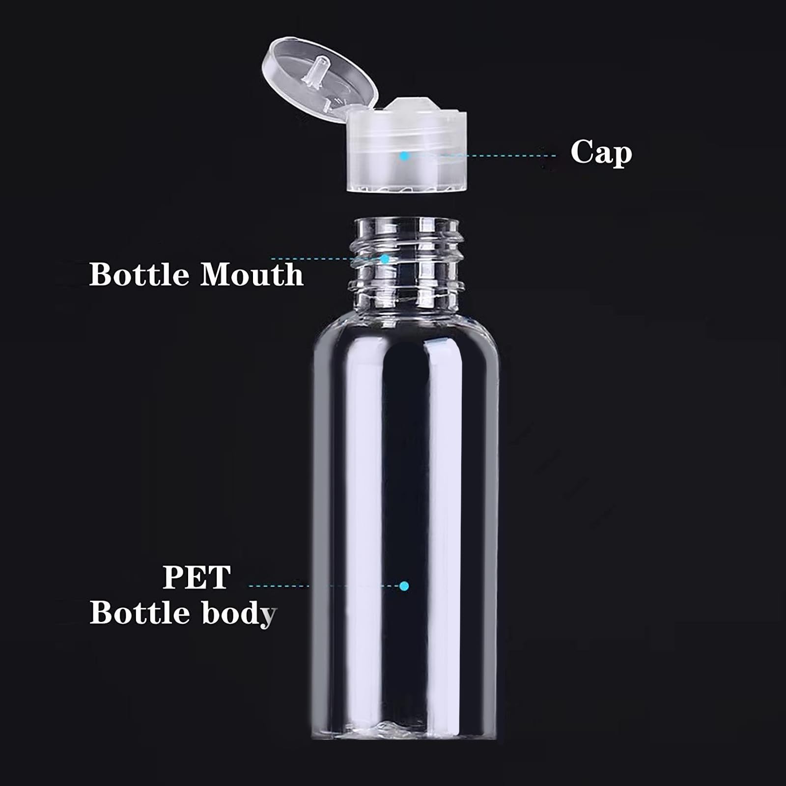 DNSEN 5 Pack 3.4oz Empty Plastic Travel Bottles for Toiletries TSA Approved Leak Proof Squeezable