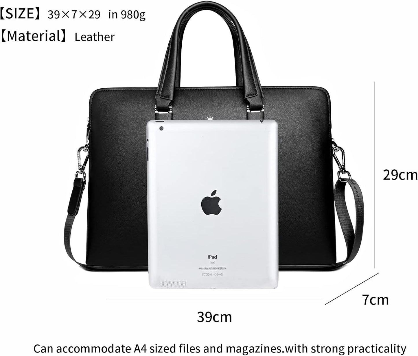 FSD.WG]Business Bag Leather Briefcase Shoulder Laptop Business Bag for Men