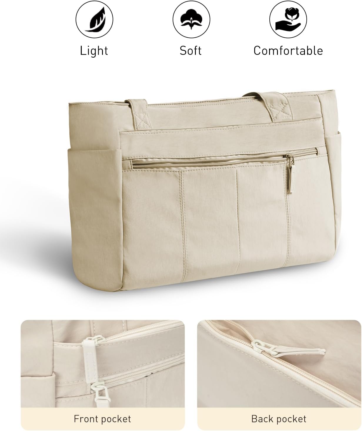 Tote Bag for Women Shoulder Bag Work Bags with Zipper Lightweight Handbags for Travel,Work,School