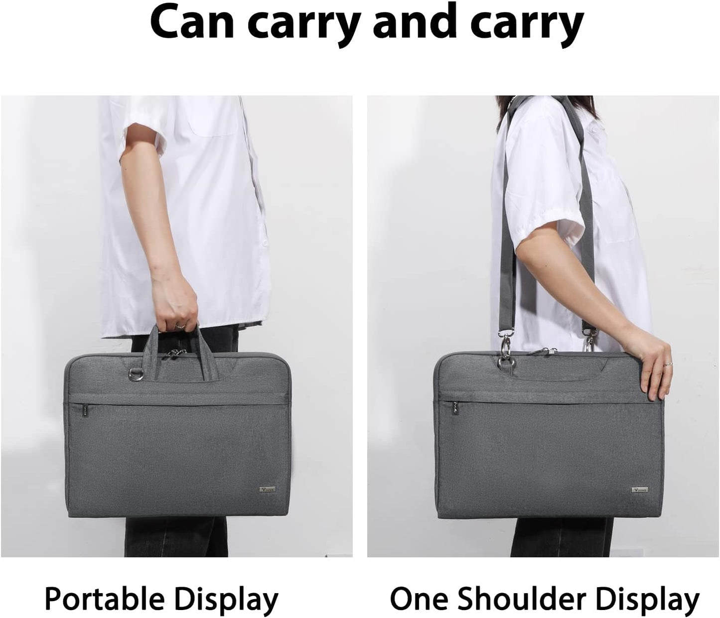 Voova Laptop Case 13 14 15 16 17 Inch with Shoulder Strap, Waterproof Laptop Sleeve Slim Briefcase