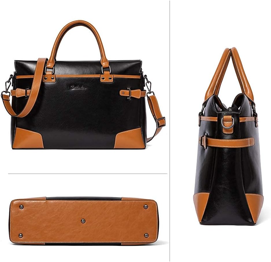 BOSTANTEN Briefcase for Women Leather Laptop Bag 15.6 inch Computer Messenger Office Business Work