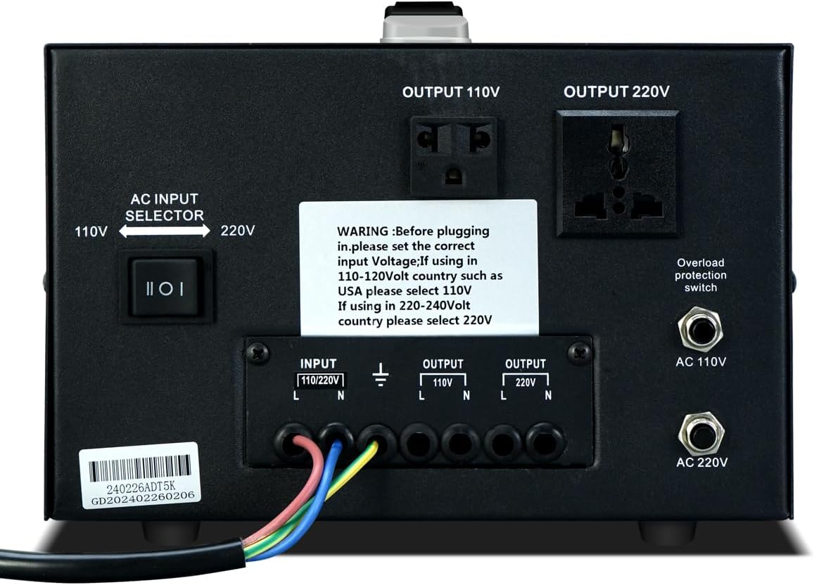 Step Down/Up Transformer 220v to 110v, 5000W Voltage Converter 110 to 220 Heavy Duty Power Transformer