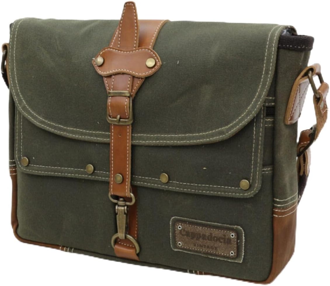 Antiochia 4046 Messenger Bag, Leather Detailed Shoulder Laptop Bag, Unisex Style for Daily, Travel