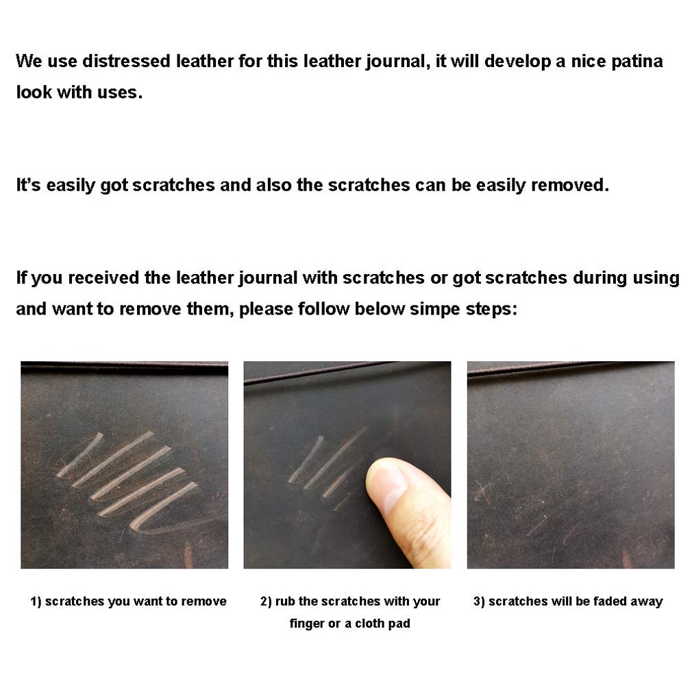 newestor Refillable Leather Journal Travelers Notebook - 8.5 x 4.5 Travel Diary with 5 Inserts +