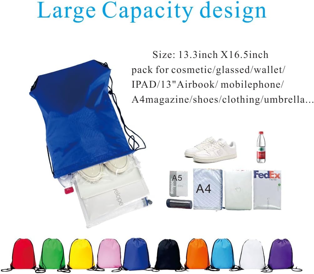 Drawstring Backpack Bulk 40Pcs Draw String Backpack Bags DIY Gym Sports Traveling Yoga Cinch Bag