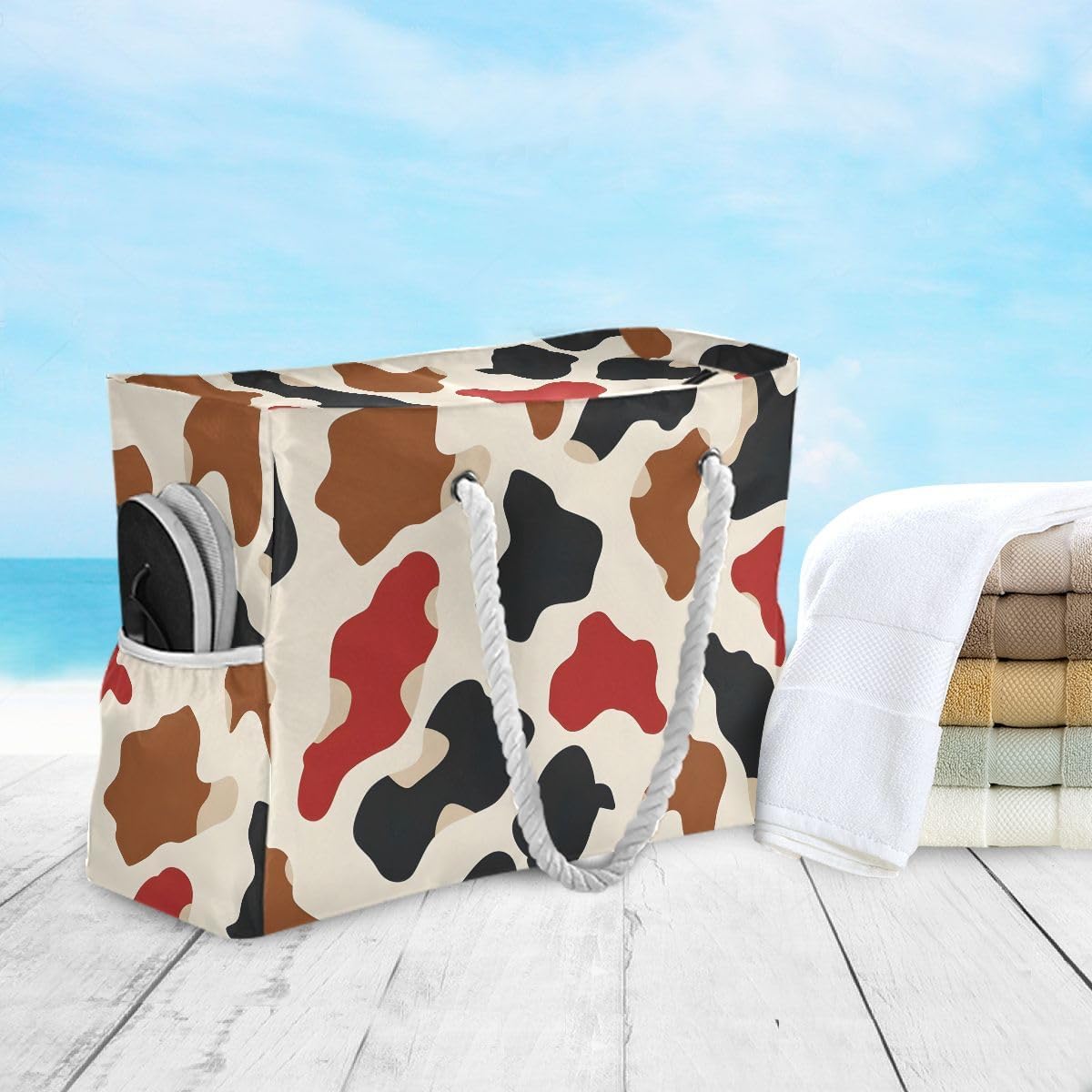senya Large Beach Bags Totes Swim Canvas Tote Shoulder Bag Water Resistant Bags for Gym Travel Daily