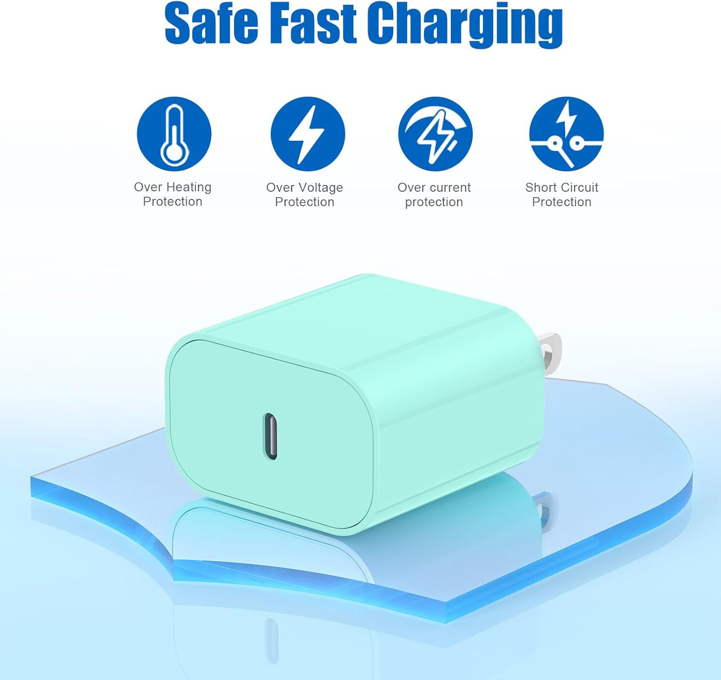 iPhone 17 16 15 Fast Charger Block and 10ft Type C to C Cable Cord Long, 20W USB C Charging Plug for Apple iPhone 17 Pro Max/17 Air/16 Pro Max/16/15 Pro/15 Plus/iPad Mini,Wall Power Adapter Cube Brick