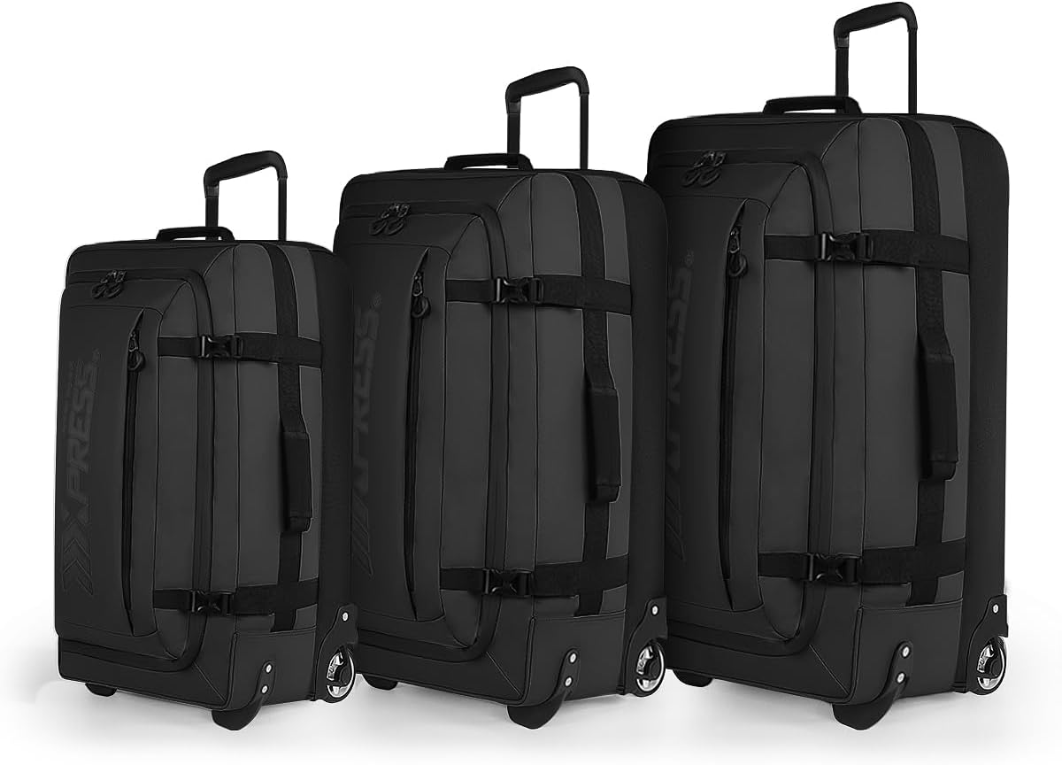 （20''/26''/30''）3-Piece Set,Luggage Sets 3 Piece,Rolling Duffle Bag w/Handle,Carry on Luggage Travel Duffle Bags for Man Women#Black