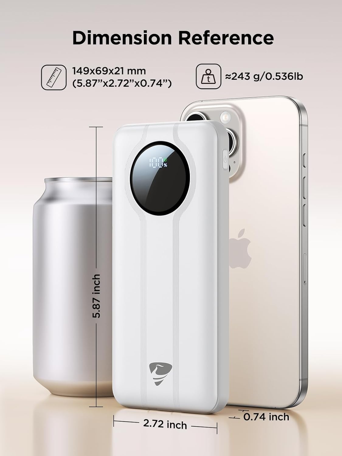 Aioneus Power Bank, 10000mAh Portable Charger with Built in Cables Fast Charging 22.5W USBC in/Out Travel PowerBank Battery Pack for iPhone 17 16 15 14 13 12 Samsung Galaxy S24 A15 Android Phone(1 Pk)