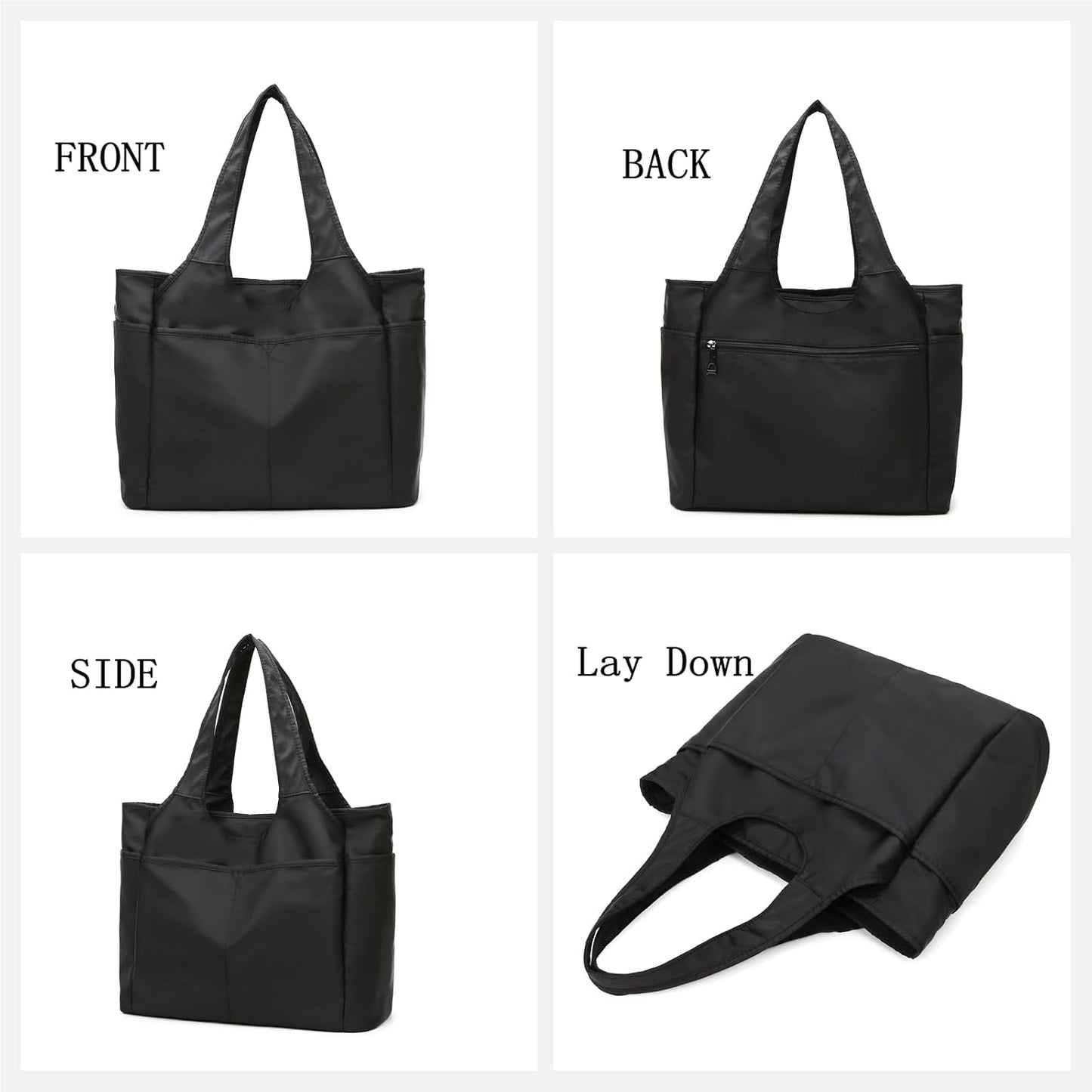 SOYMWIN Tote Bag for Women,Large Tote Bag with Compartments and Multiple Pockets,Quilted Shoulder Bag for Travel Work Sports