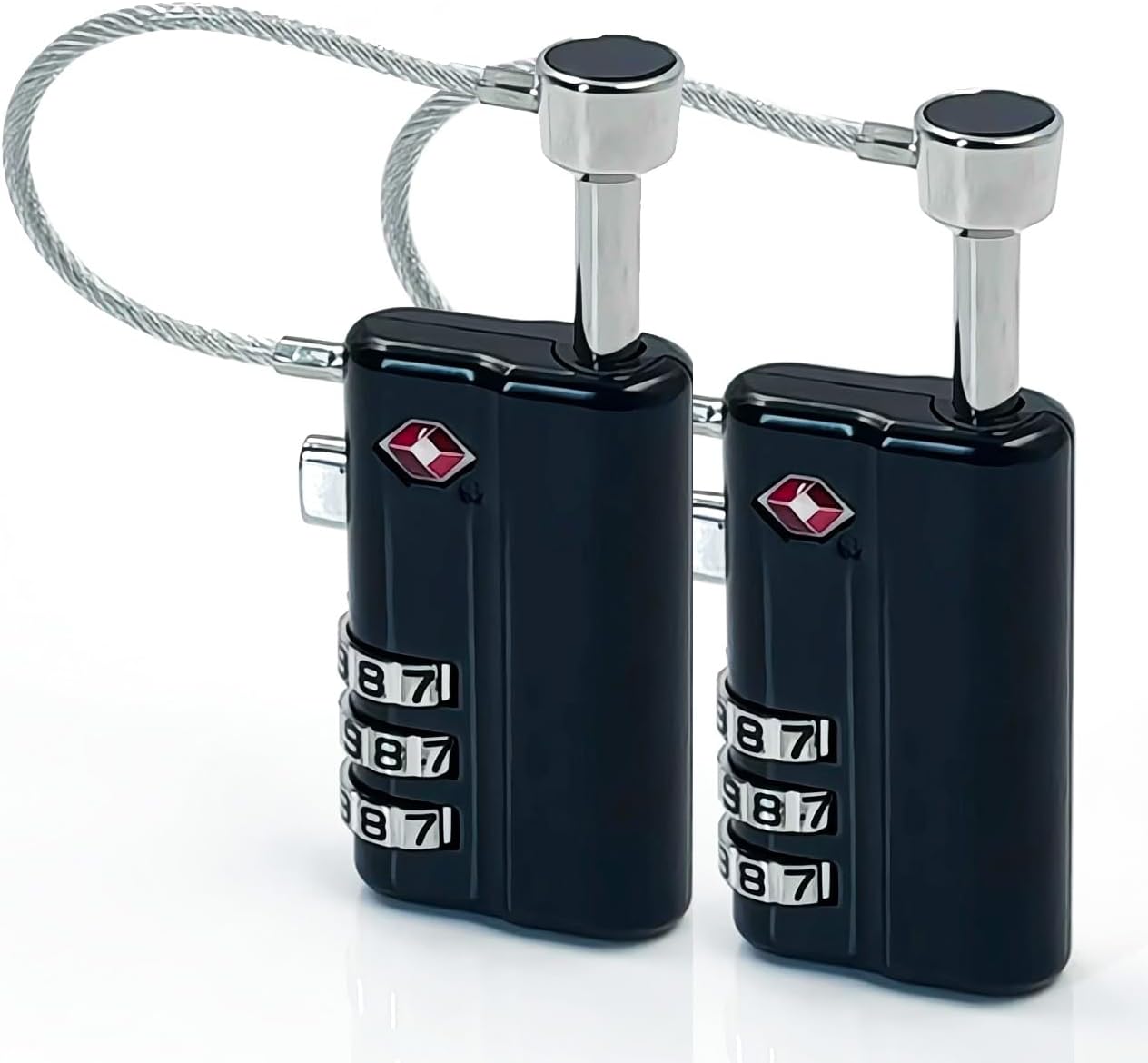 Gun Lock TSA Approved, Heavy-Duty Steel Security Padlock for Gun Cases, Child Safe & Cut Resistant Firearm Lock for Pistol, Rifle, Travel Luggage, and Storage（2Pack