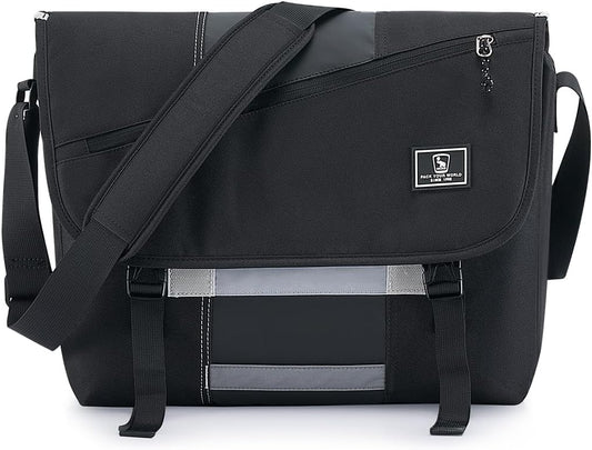 OIWAS Messenger Bag for Women, 17 Inch Laptop Crossbody Bags Men Casual Satchel Shoulder Bag College Travel Office Briefcase (Black, 17 inch)