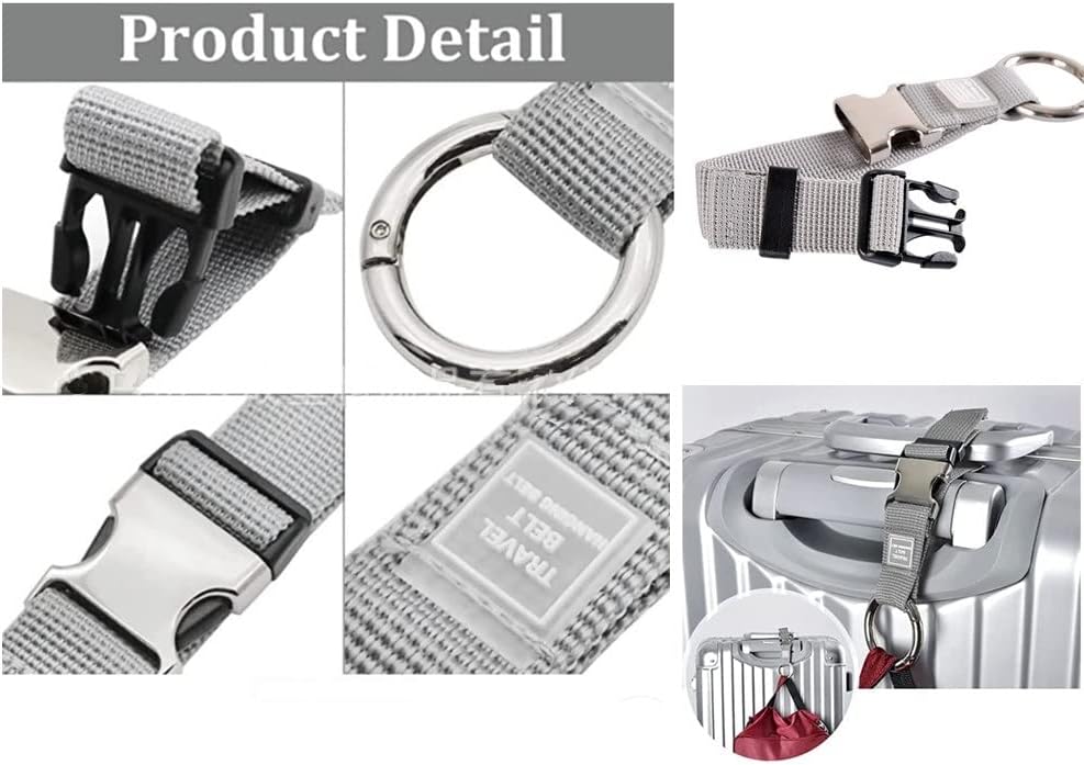 3PCS Heavy Duty Add a Bag Luggage Straps Jacket Gripper 3PCS Luggage Tag Suitcase TravelTags with Name ID Card,Carry-on Luggage Belt Baggage Suitcase Straps Belts Travel Accessories(Grey)