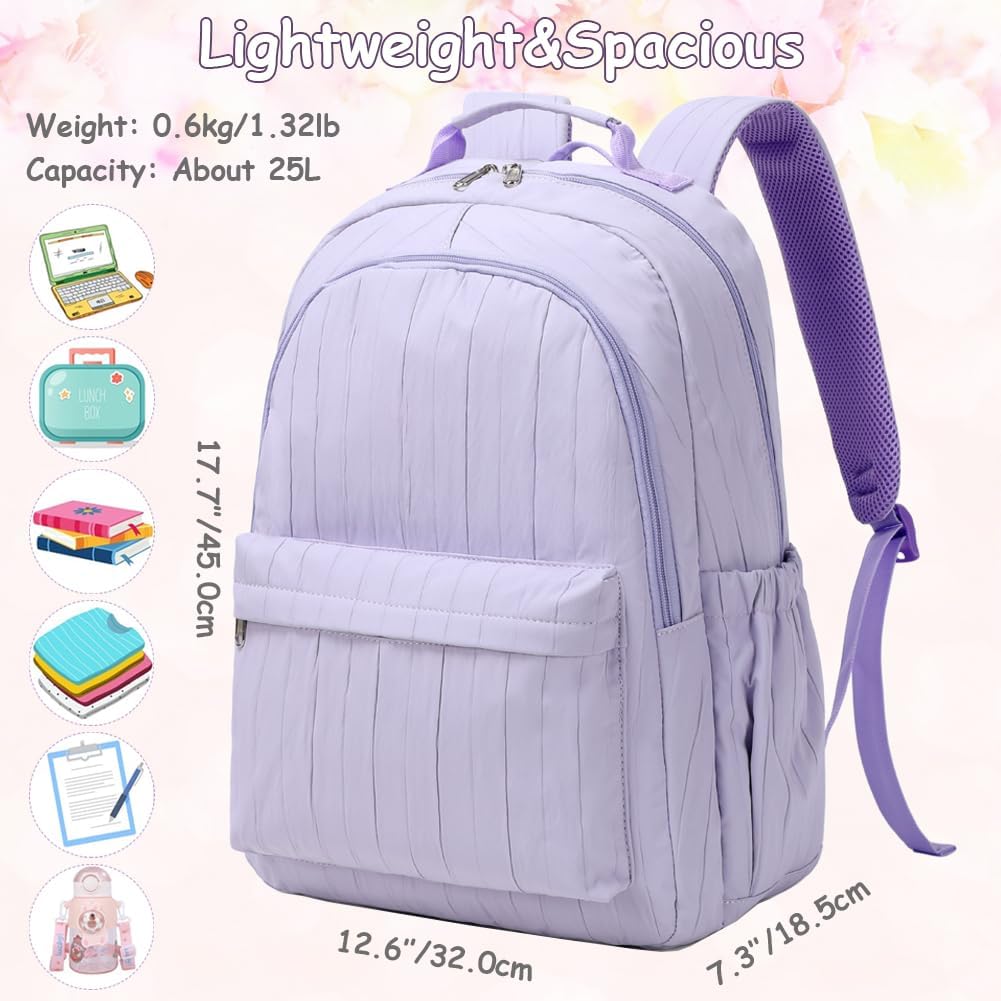School Backpack for Girls Large Capacity Bookbag for Kids Teens School Bags for Primary Middle School College Daypack with Anti Theft Back Pocket