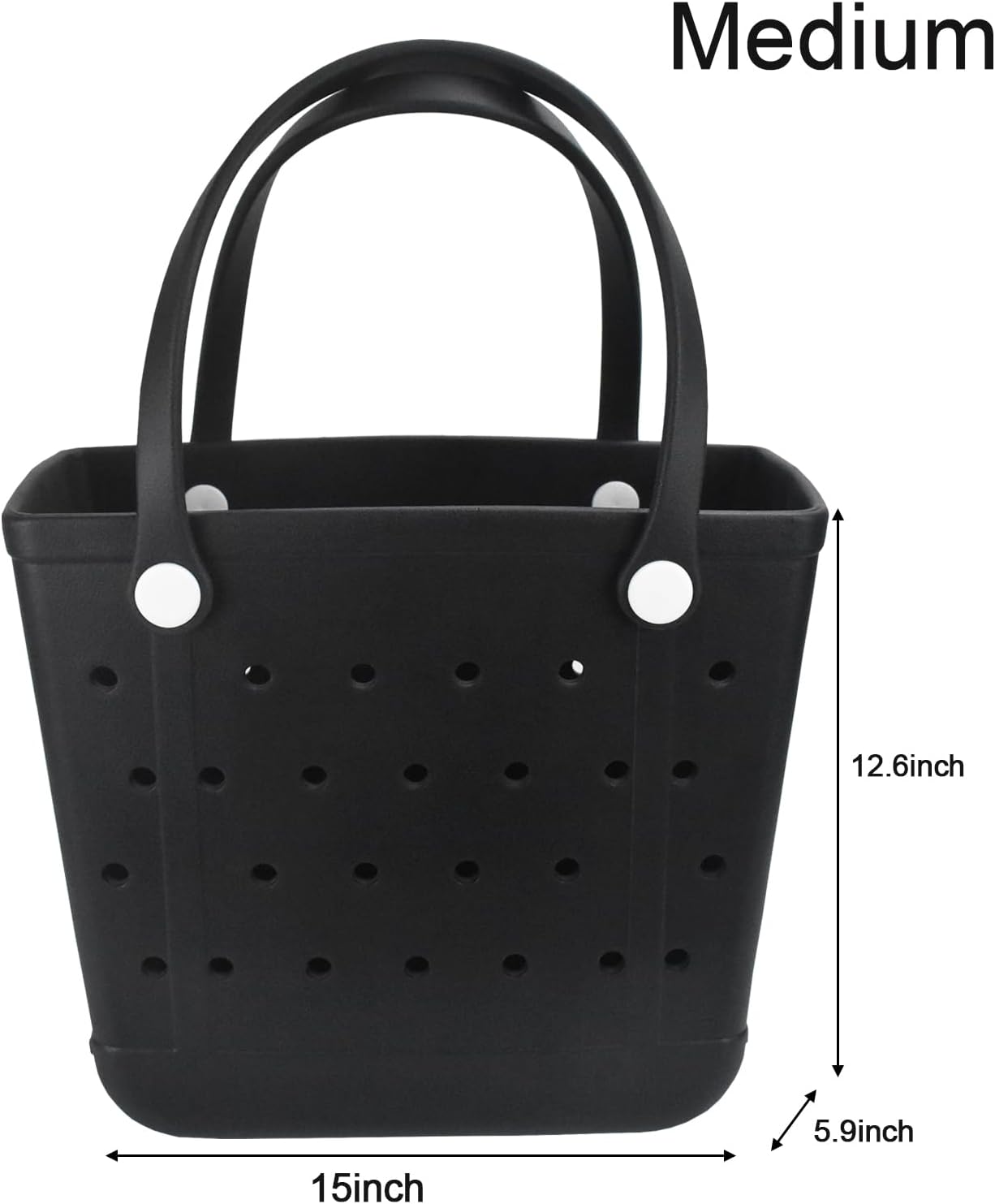 Rubber Beach Bag, Washable Moisture Resistant Durable Open Hole Tote Bag Beach Vacation Essentials