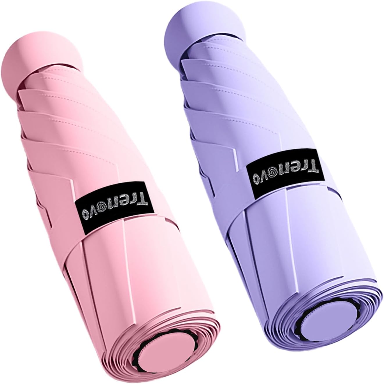 Travel Mini Folding Compact Umbrella with Case, 8 Ribs Lightweight Portable, Small Sun & Rain Pocket Umbrella for Girls and Women