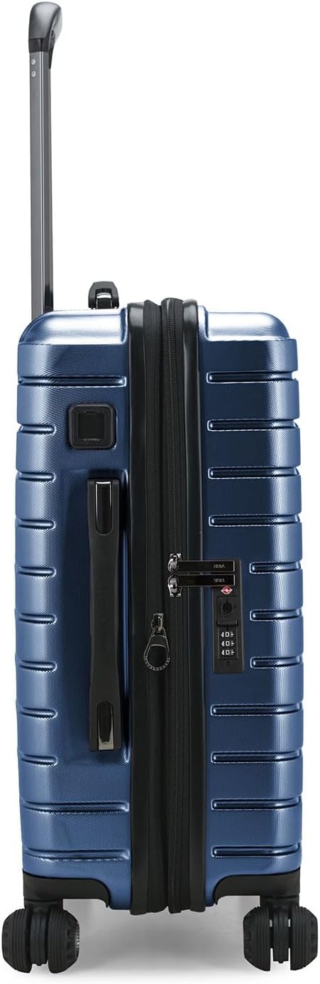 Traveler's Choice Archer Polycarbonate Hardside Spinner Luggage Set, Blue, Carry-On 21-Inch, Tie Down Straps