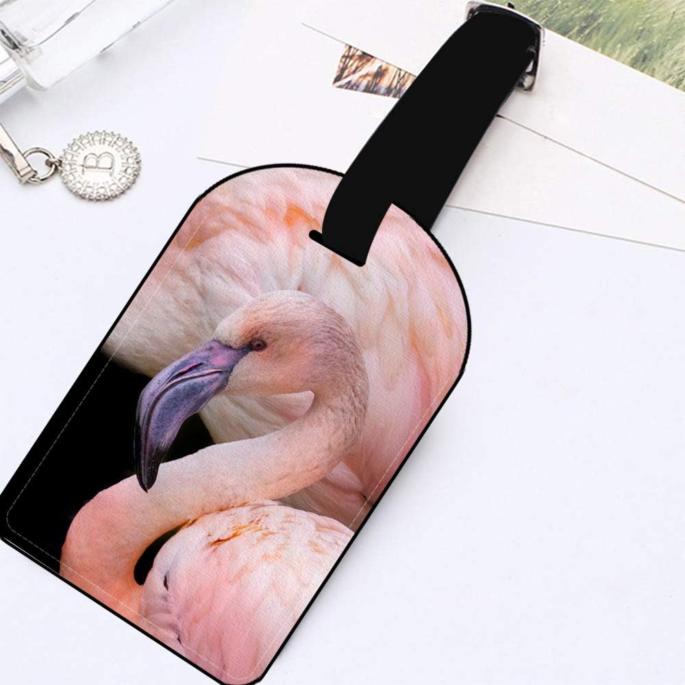 Proud Pink Flamingo Suitcase Bag ID Luggage Tag Set Bag Carry-On ID Luggage Tag Leather Travel Bag Labels