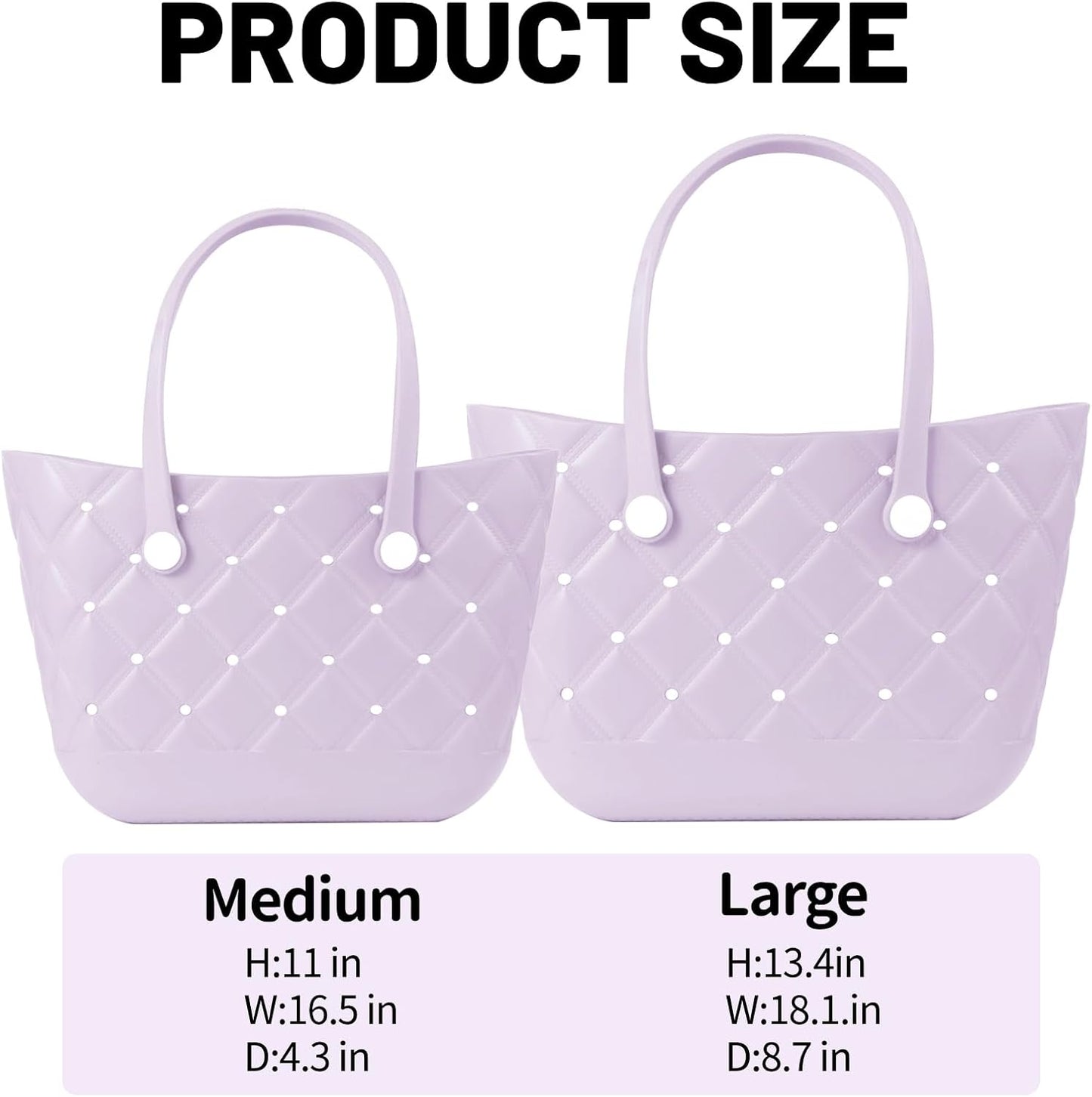 Large Waterproof Rubber Beach Bag for Women Lightweight Beach Tote For Beach Pool & Gym&Travel