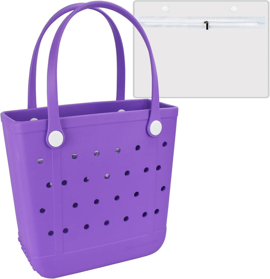 Tote Bag for Women - Large Rubber Beach Bag, Medium Waterproof Sandproof Travel Tote Bags for Beach Outdoor Sports