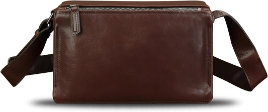 Genuine Leather Messenger Bag for Men Vintage Real Soft Leather Shoulder Bag Crossbody Bag Satchael Purse