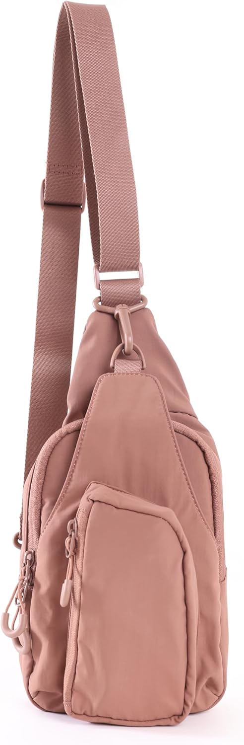 VAKAER Sling Bag for Women, Small Crossbody Bags with Adjustable Strap,Lightweight Casual Daypack Backpacks for Travel Hiking (Reddish Brown)