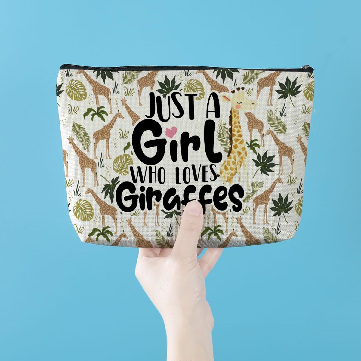 Azteoiz Cute Giraffe Makeup Bag Giraffe Gifts Cosmetic Travel Bag Decor Stuff for Animal Lovers Women Breeder Coworker Girls Sister Best Friend Female for Christmas Birthday
