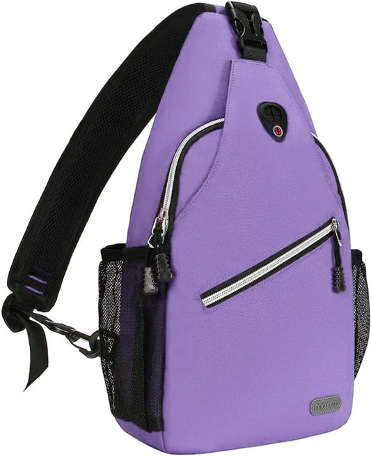 MOSISO Mini Sling Backpack,Small Hiking Daypack Travel Outdoor Casual Sports Bag, Wine Purple
