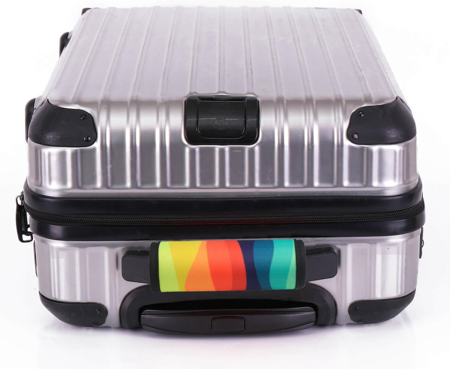 Luggage Handle Wrap 2 Pack Luggage Handle Wraps for Suitcase Bright Neoprene Luggage Handle Covers/Extender/Identifiers-Travel Accessories Must Haves (Rainbow-2 Pack)