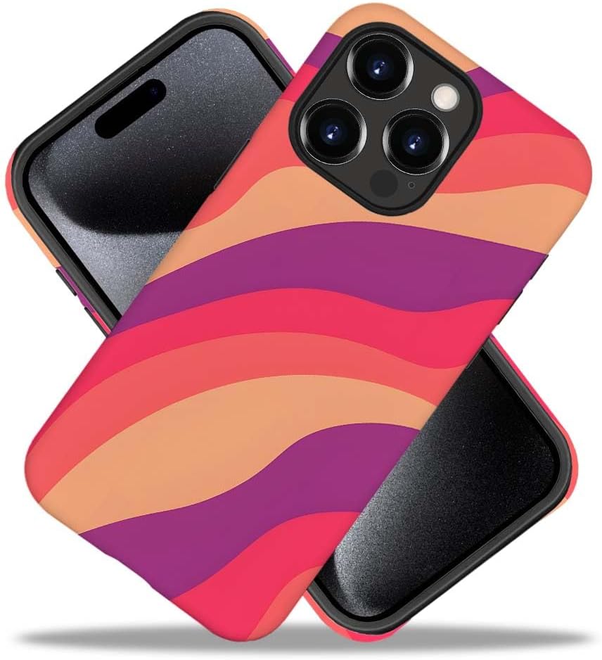 SEized Case Compatible with for iPhone 11 Pro,Pink Colorful Waves Abstract Swirls Phone Case for Girl Women Boy Men,Durable Protection Case for iPhone 11 Pro