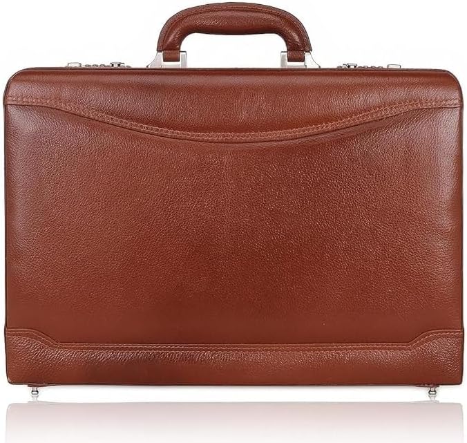 Full Grain Leather Briefcase Attache Case For Unisex Size L17xW3xH12 Inches Briefcase Bag
