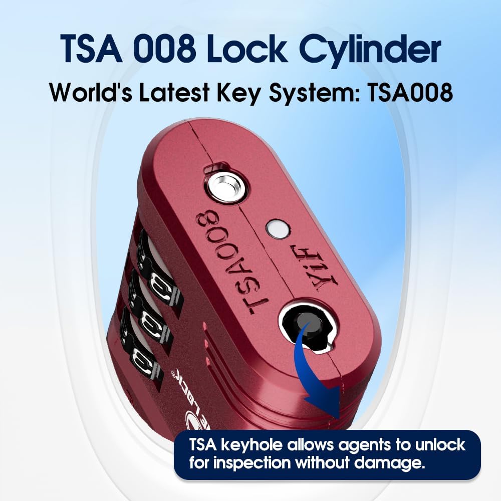 SURE LOCK TSA Locks for Luggage, TSA Approved Luggage Locks with Open Alert, TSA008 Key for High