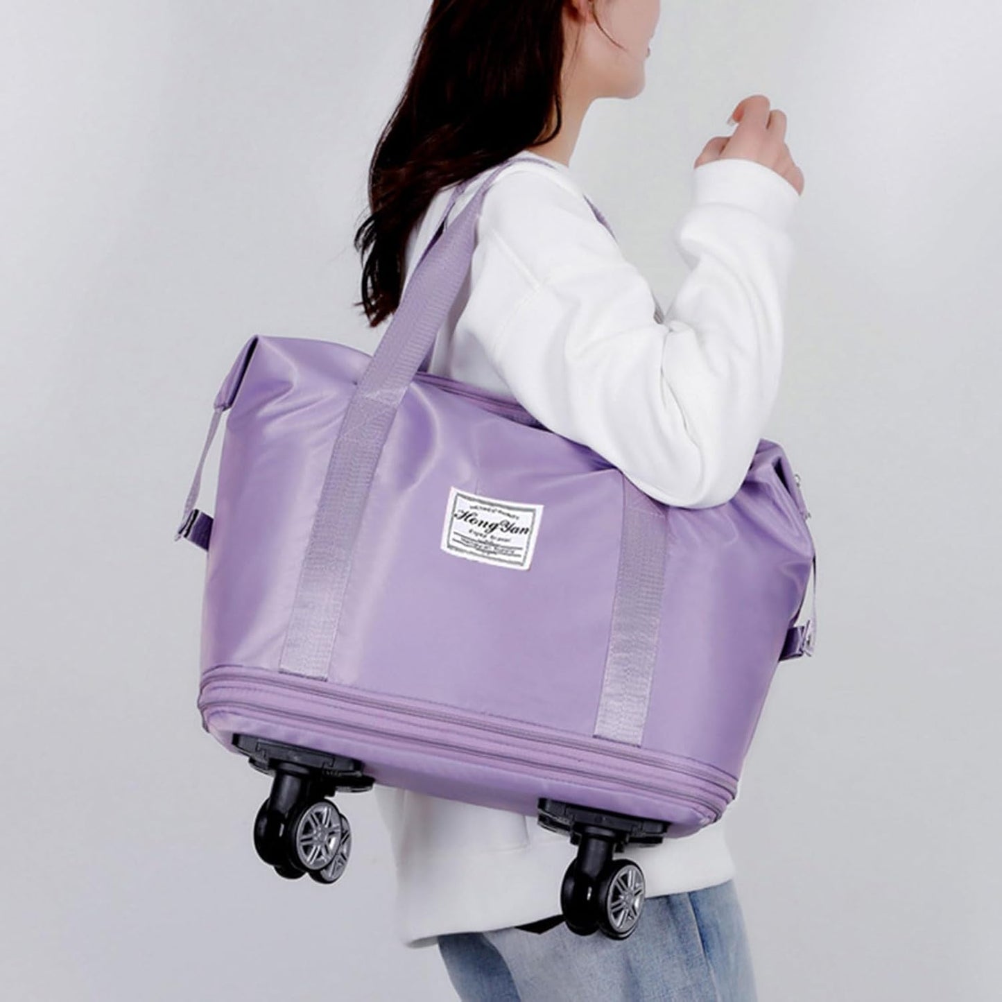 Shopping Bag Folding Shopping Cart Bag Detachable Wheel Trolley Bag Market Rolling Handtruck Bag Trolley Luggage Storage Luggage Bag with