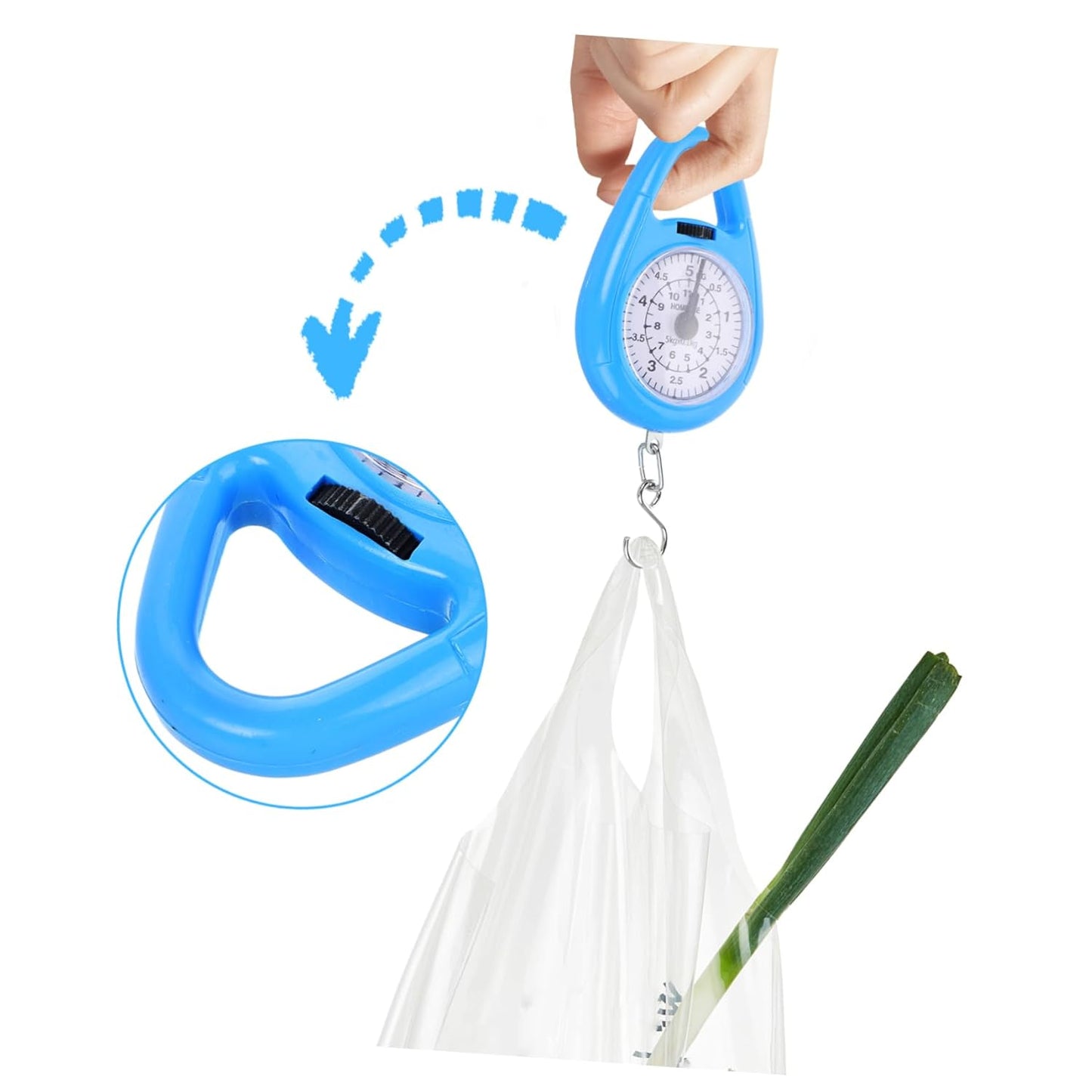 Portable Mini Spring Scale Mechanical Hanging Weight Scale for Luggage Kitchen and Travel Compact 5kg Capacity Easy to Use Hook