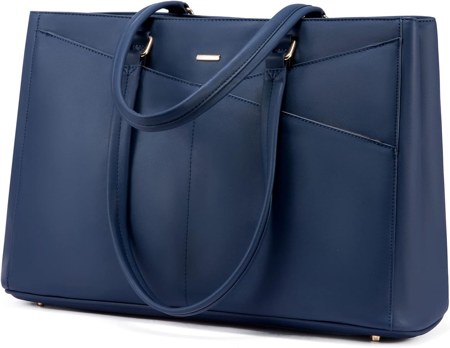 LOVEVOOK Laptop Tote Bag for Women 15.6 Inch Waterproof Leather Computer Bags Women Business Office Work Bag Briefcase,Navy Blue