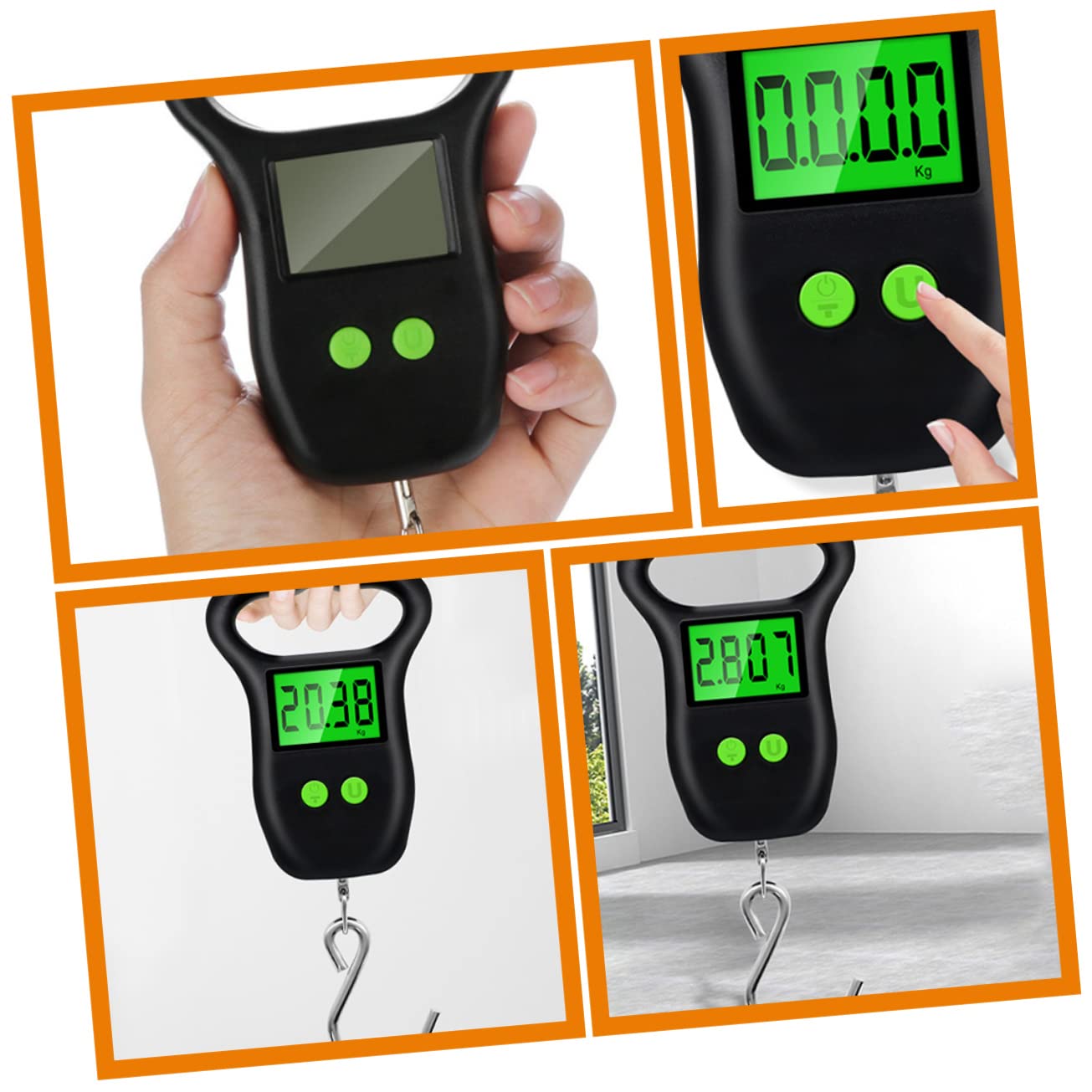 Happyyami LCD Screen Scale Portable Luggage Weighing Scale for Travel Suitcase Hook