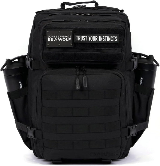 45L MEAL PREP MANAGEMENT BACKPACK (ALPHA BLACK MEAL) Lunch Box, Cooler, Extra Large Military Backpack for Gear, Heavy Duty, Water Resistant Travel & Gym Backpack for Men and Women