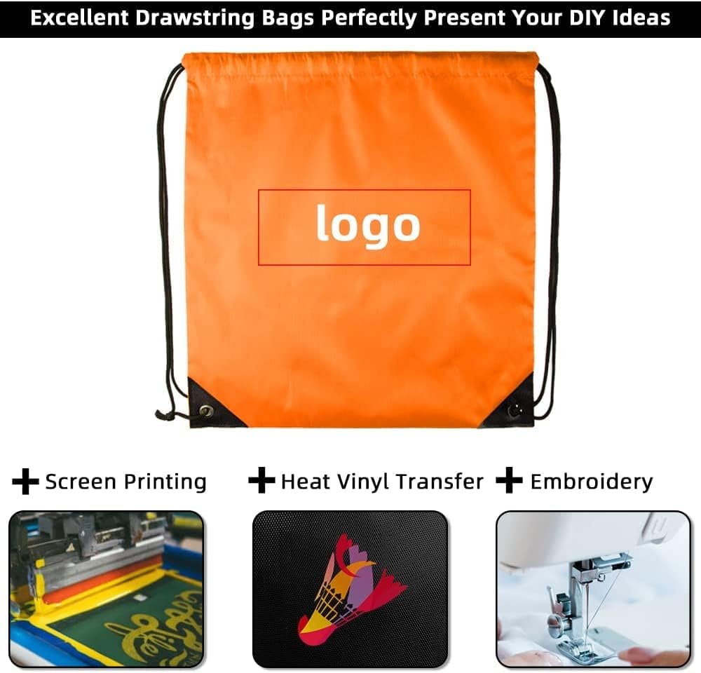GoodtoU Drawstring Backpack Cinch Bags Drawstring Bags Bulk Nylon Draw String Sport Bag, 10 Colors, 10 colors, Sports
