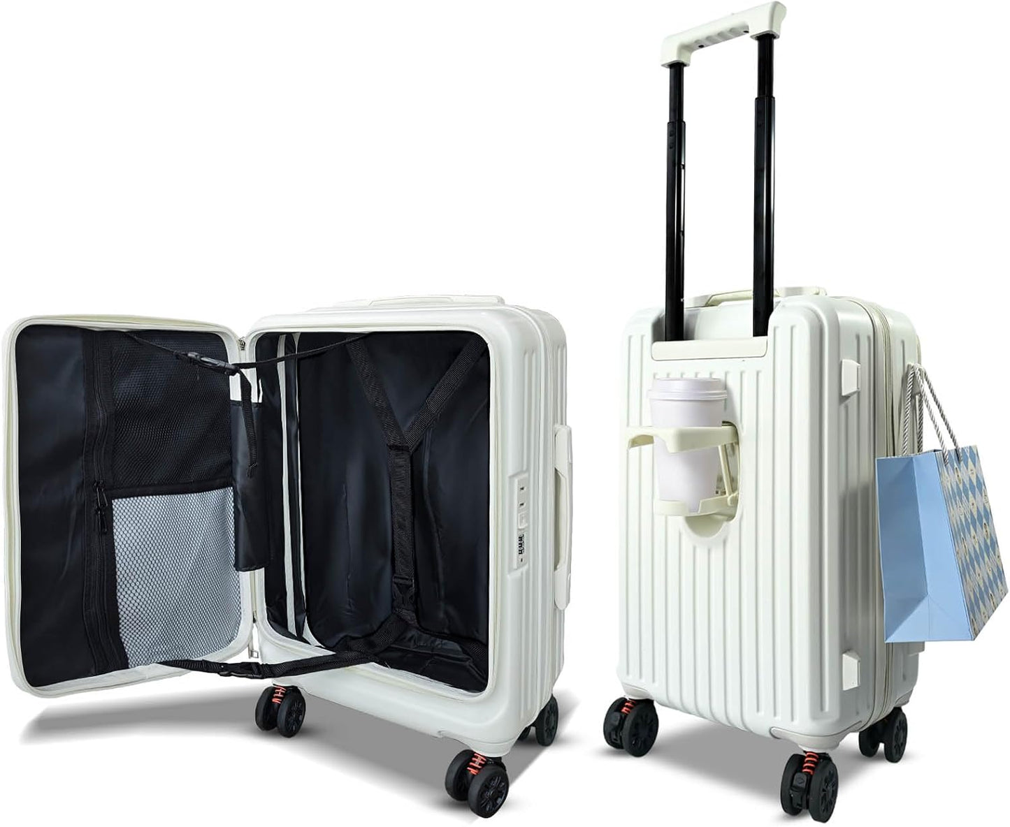 Carry on Luggage 22x14x9 Airline Approved, Hard Shell Carry on Suitcases with Wheels, Top-open Design Luggage with Spinner wheels, Expandable Suitcase with YKK zipper, Lightweight and Durable.