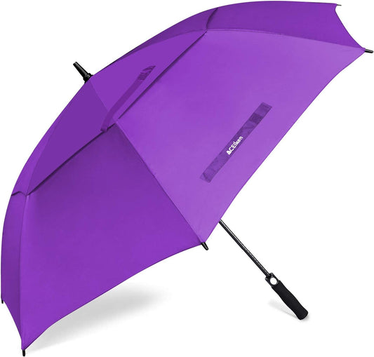 Golf Umbrella Large 58/62/68 Inch Automatic Open Golf Umbrella Extra Large Oversize Double Canopy Vented Umbrella Windproof Waterproof for Men and Women