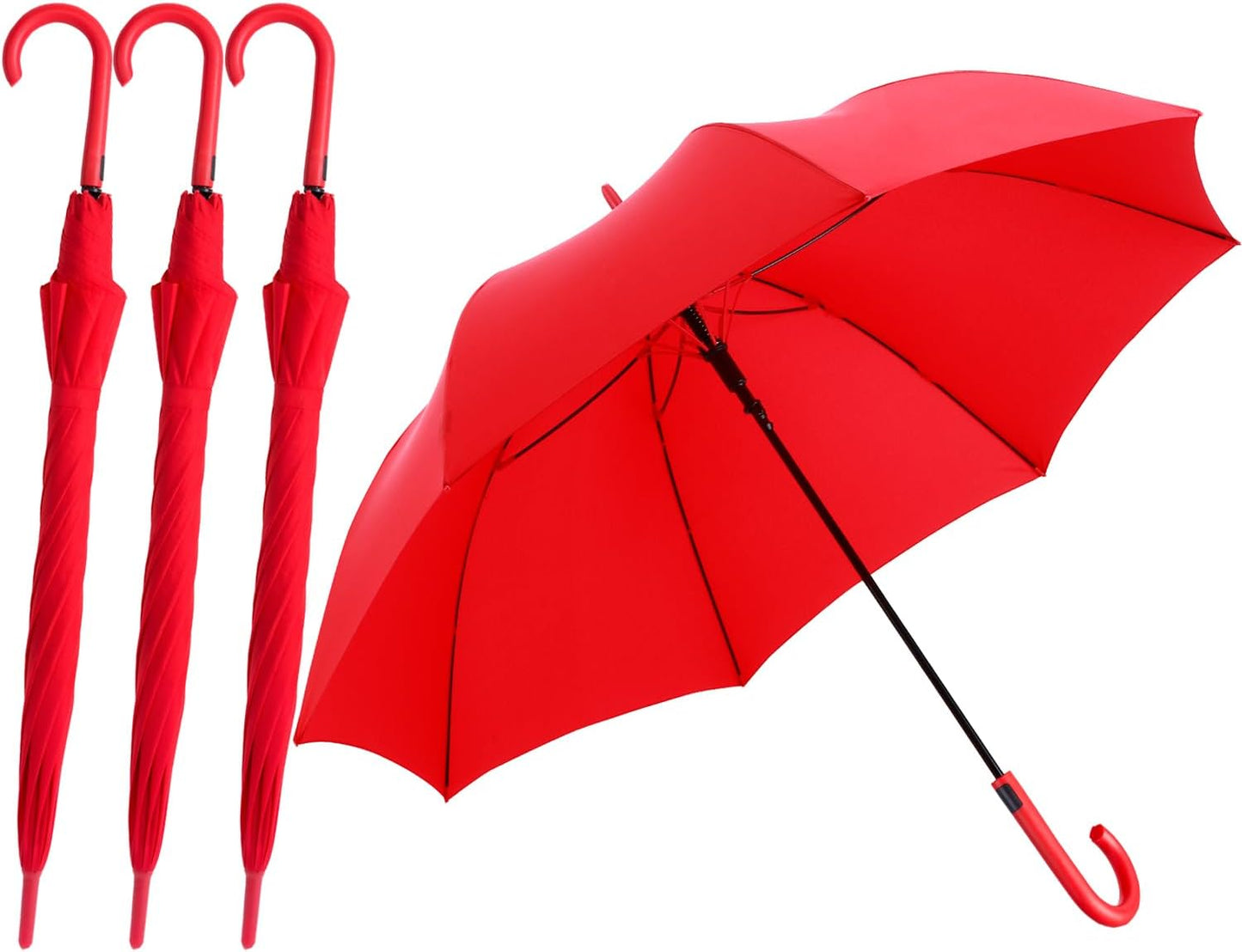 RUMBRELLA UV Stick Umbrella Auto Open UPF 50+ with J Hook Handle 51IN