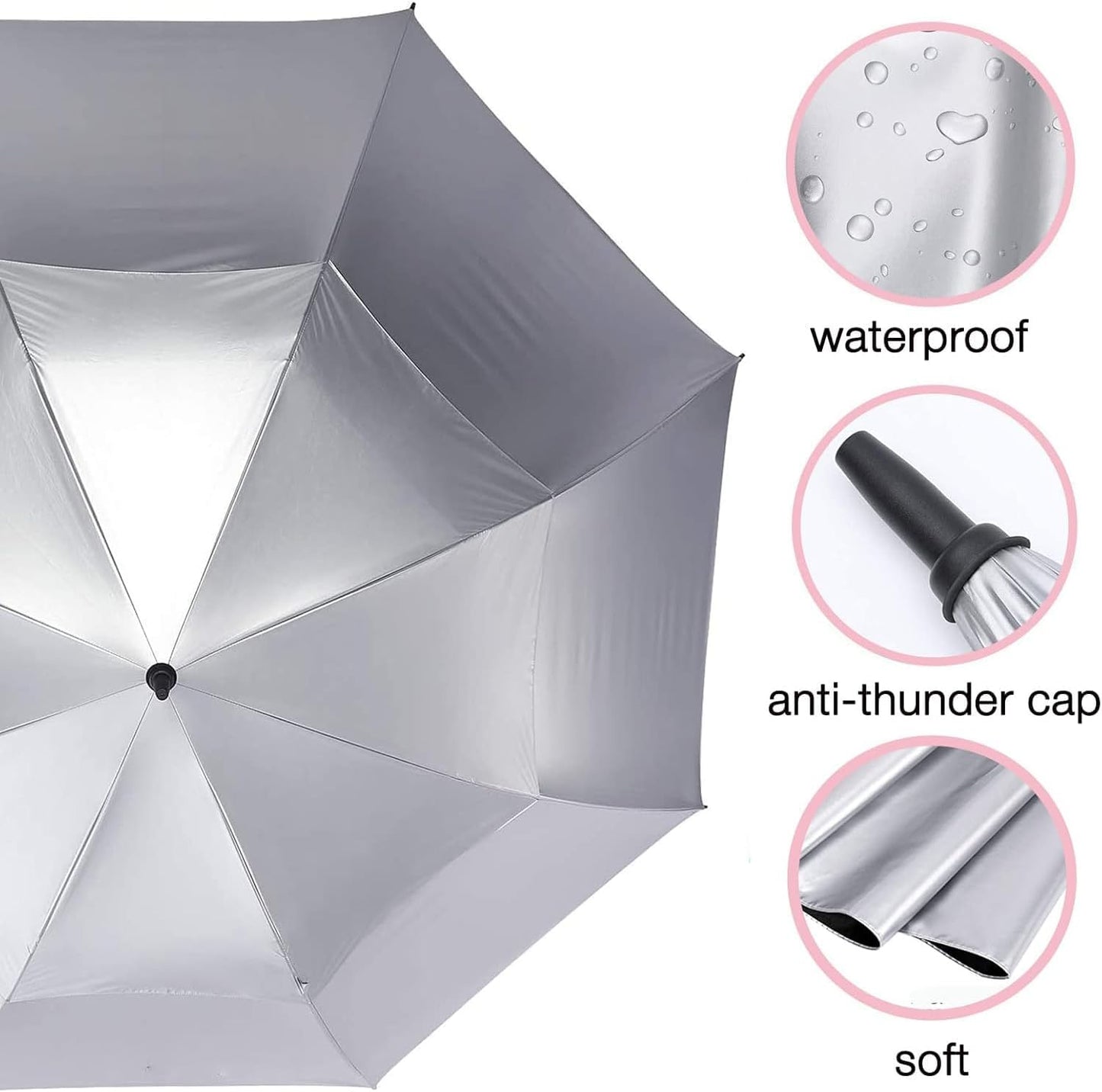 MRTLLOA Extra Large Golf Umbrella, 54/62/68/72 Inch Automatic Open, Oversize Double Canopy Vented Windproof Waterproof Sports Umbrellas for Rain