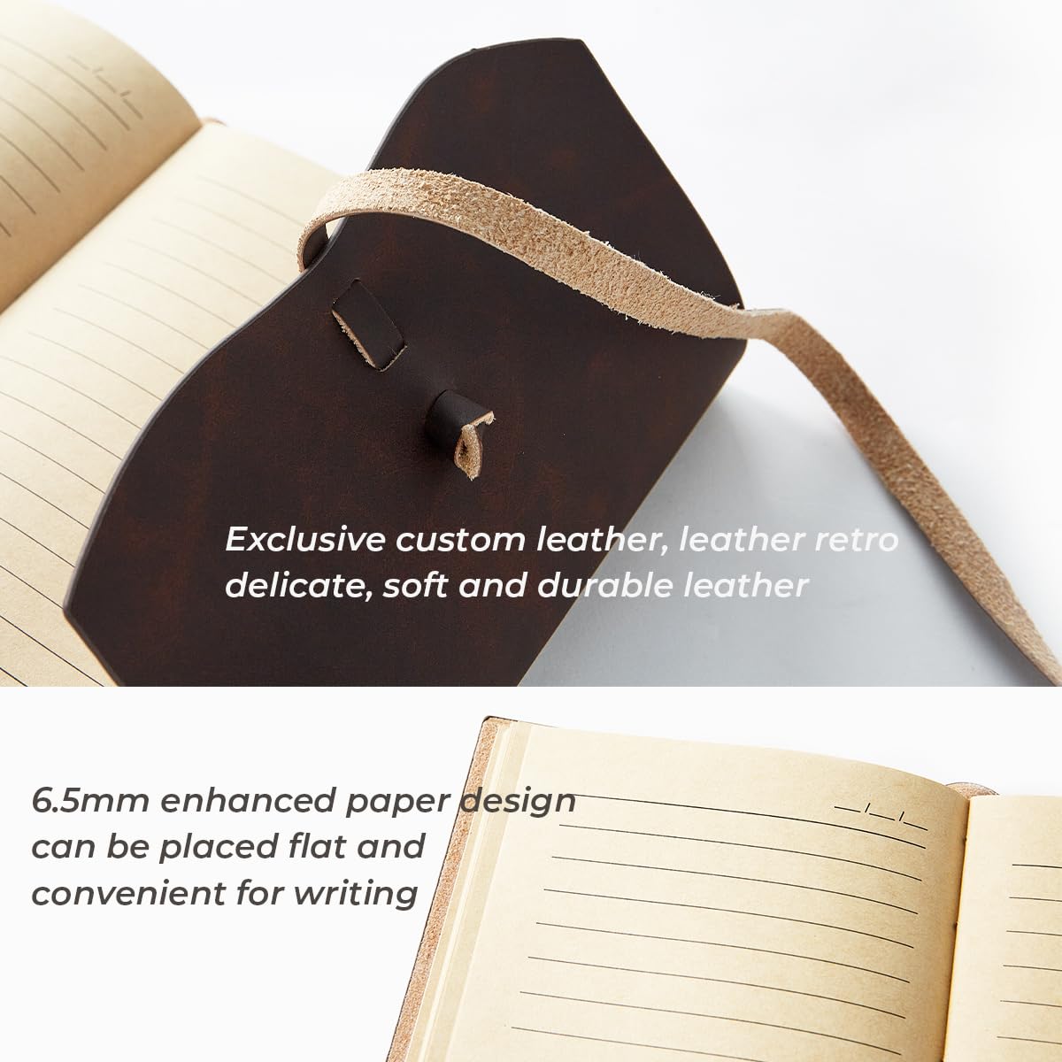 RILIHO Leather Journal Notebook - Genuine Leather Journals for Writing 260 Pages 5x7.1 Inches