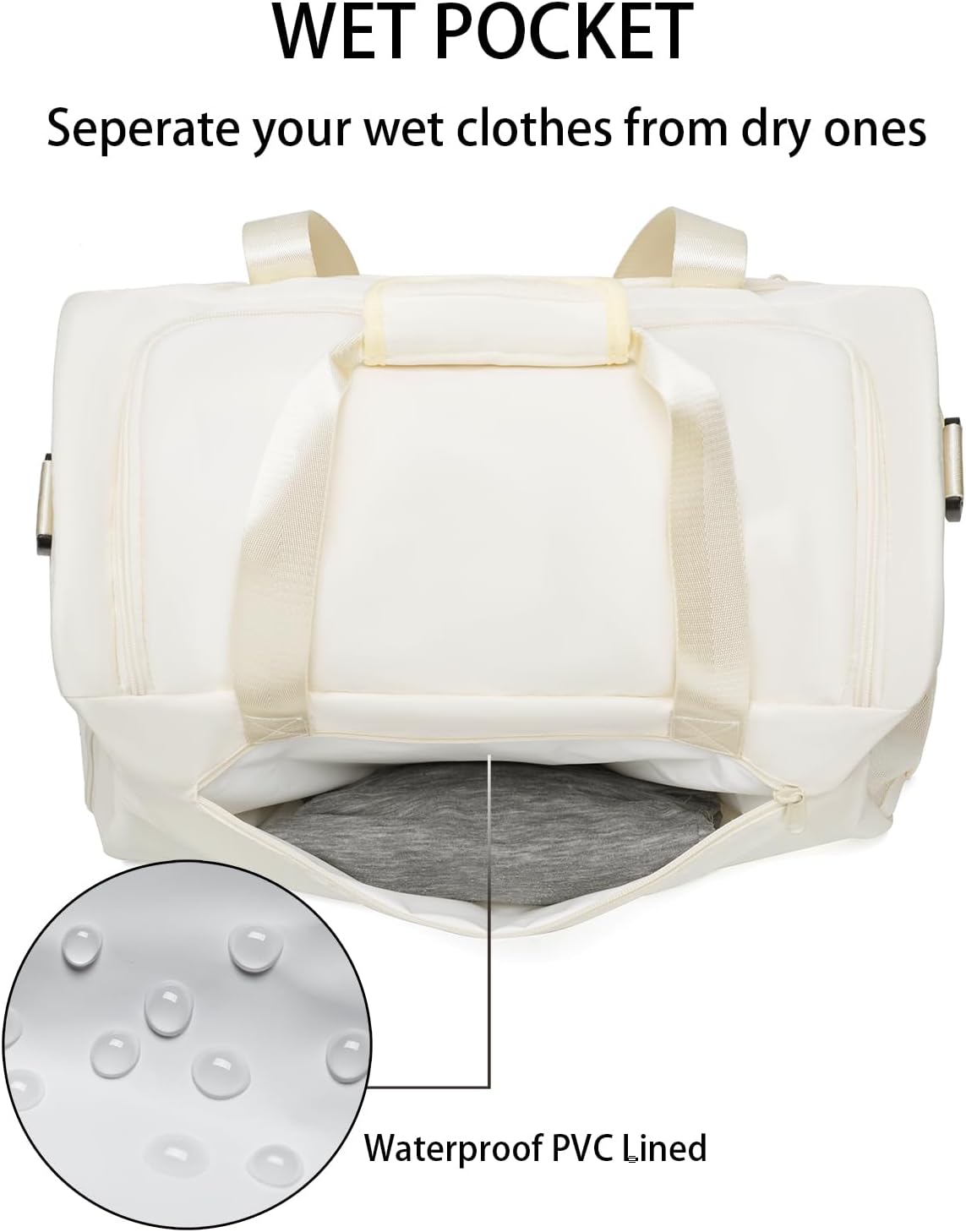 Gym Bag for Men Women, Small Fitness Workout Sports Bag with Wet Pocket & Shoes Compartment, Water Resistant Overnight Weekender Duffel Bag