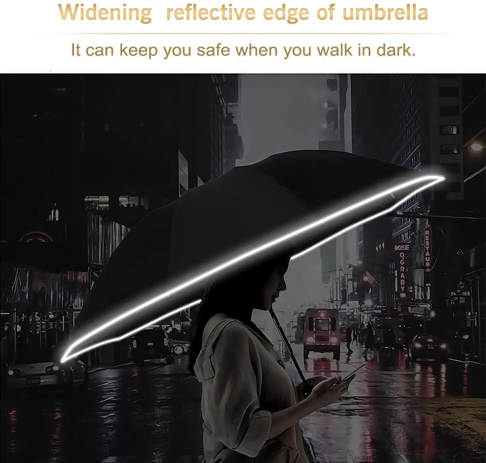Bodyguard Inverted Umbrella - Large Windproof for Rain & Sun, Compact Reverse With Reflective