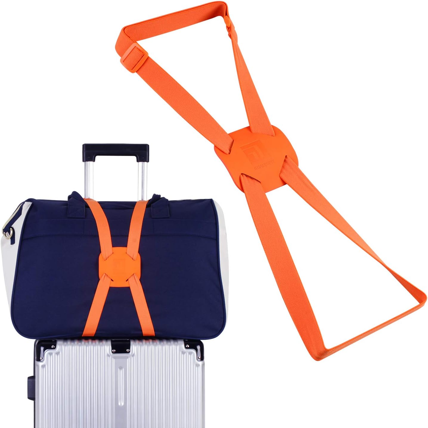 Luggage Straps Bag Bungees for Add a Bag Easy to Travel Suitcase Elastic Strap Belt(Orange)