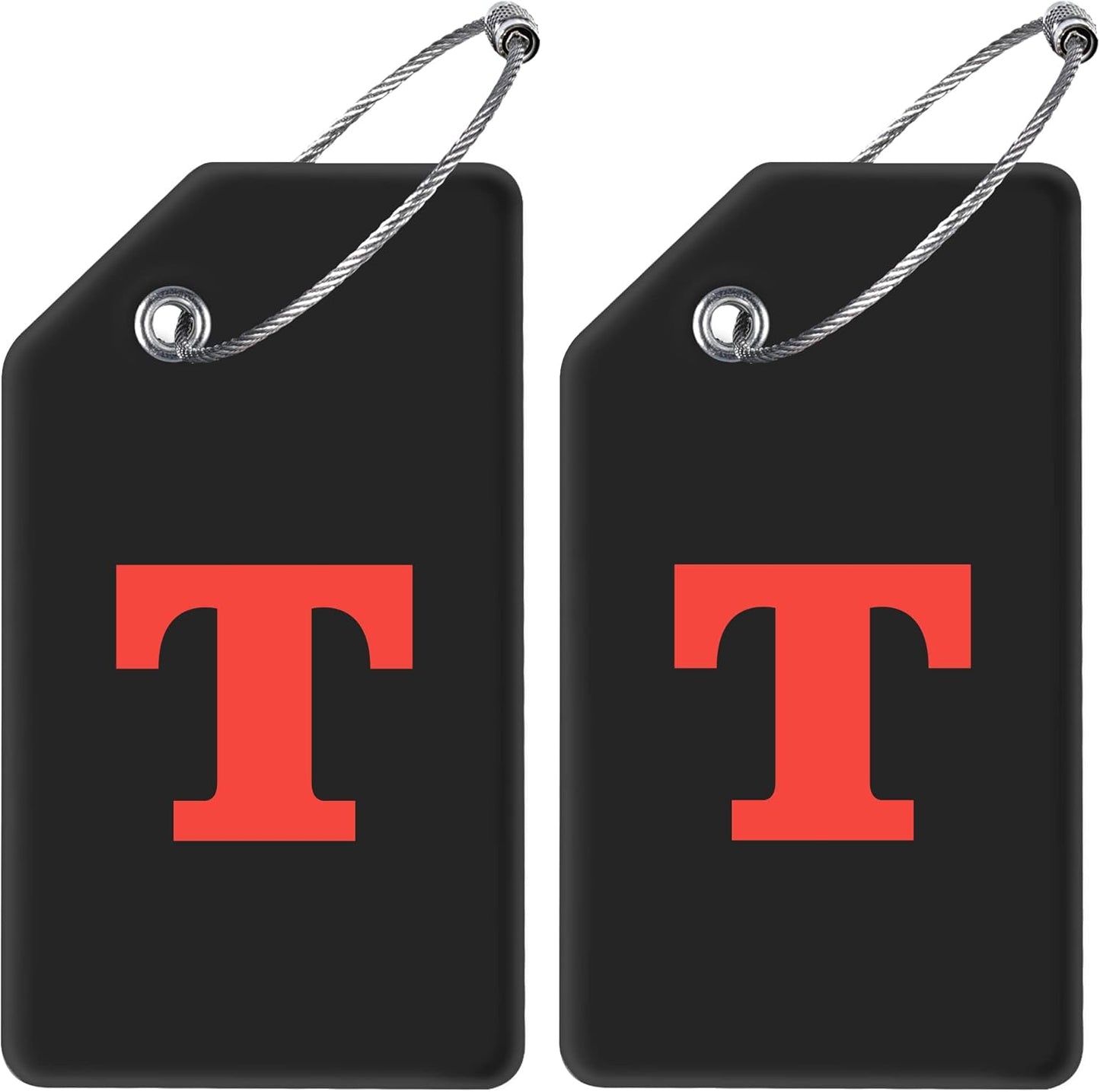 Gostwo 2 Pack Silicone Luggage Tags for Suitcases, 26 Initial Letter Baggage Labels Handbag School