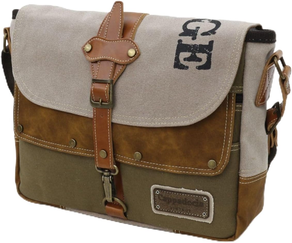 Antiochia 4046 Messenger Bag, Leather Detailed Shoulder Laptop Bag, Unisex Style for Daily, Travel