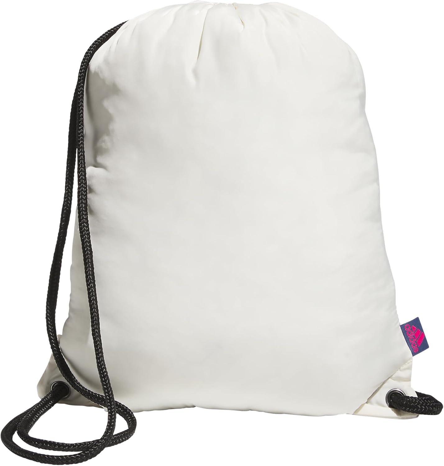 adidas Ready Sackpack – Drawstring Backpack Lightweight Small Gym Bag, Off White/Pulse Magenta Pink/Preloved Ink Blue/1.0, One Size